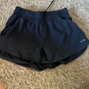 Black exercise shorts